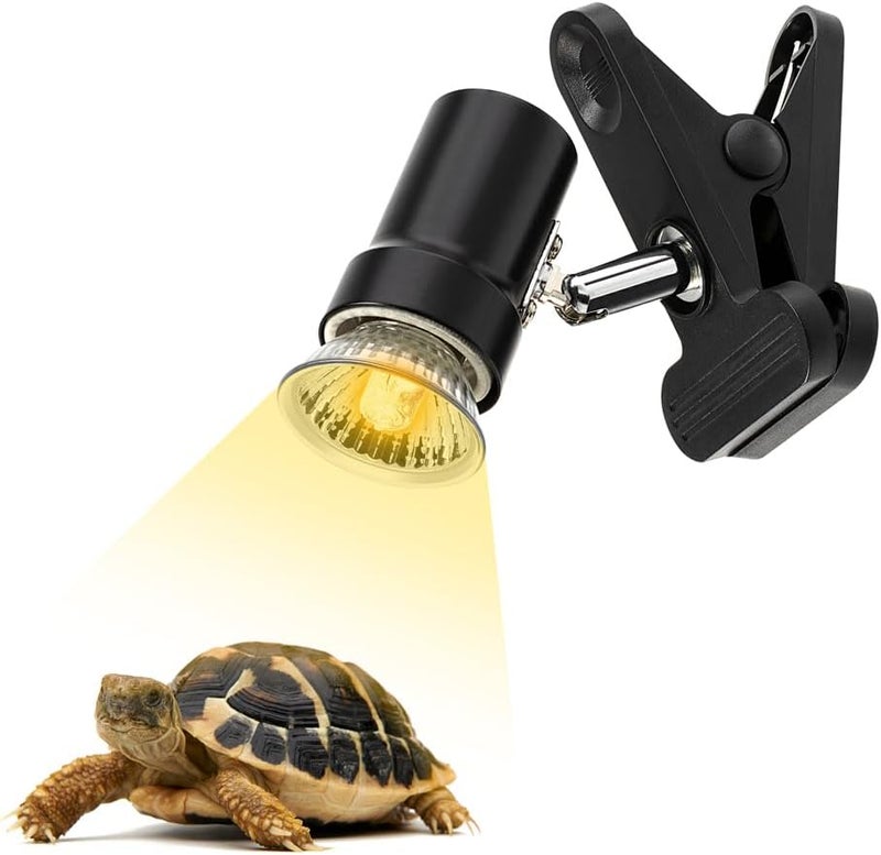 DATOO Reptile Heat Lamp Rotatable Turtle Heating Light with 50W UVA UVB Heat Bulb Simulated Sunlight Basking Spot Lamp with Clamp for Reptiles Lizard Amphibian Bearded Dragon Snake - Image 1